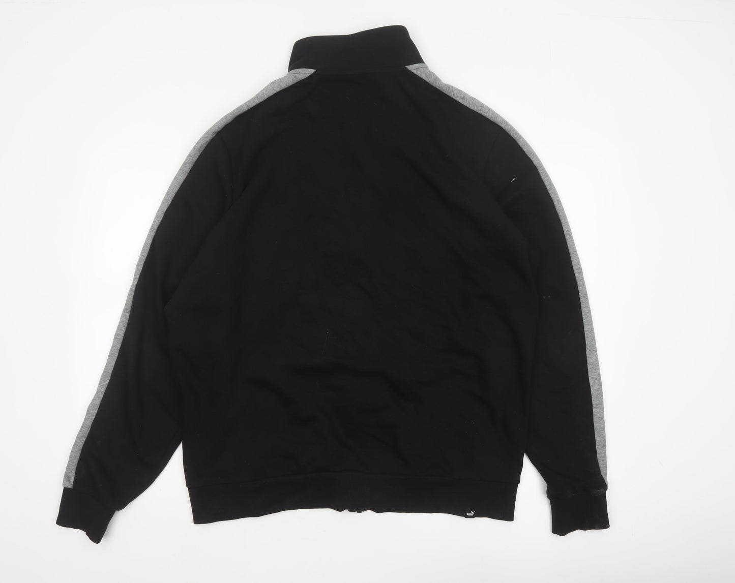Puma Men’s Black Grey XL Full Zip Track Jacket Logo Sports