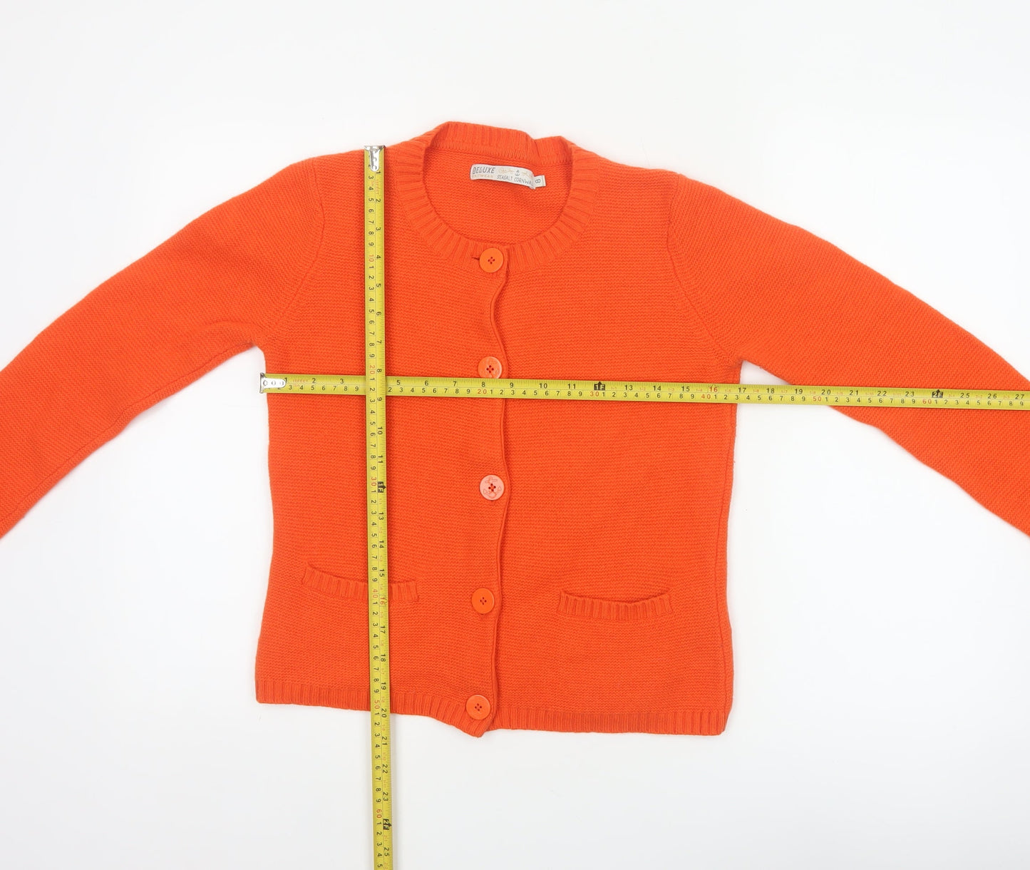 Seasalt Cornwall Women’s Orange Merino Wool Cardigan Size 8