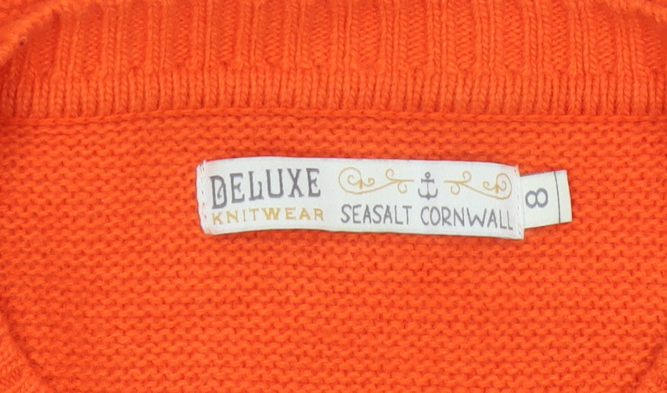 Seasalt Cornwall Women’s Orange Merino Wool Cardigan Size 8
