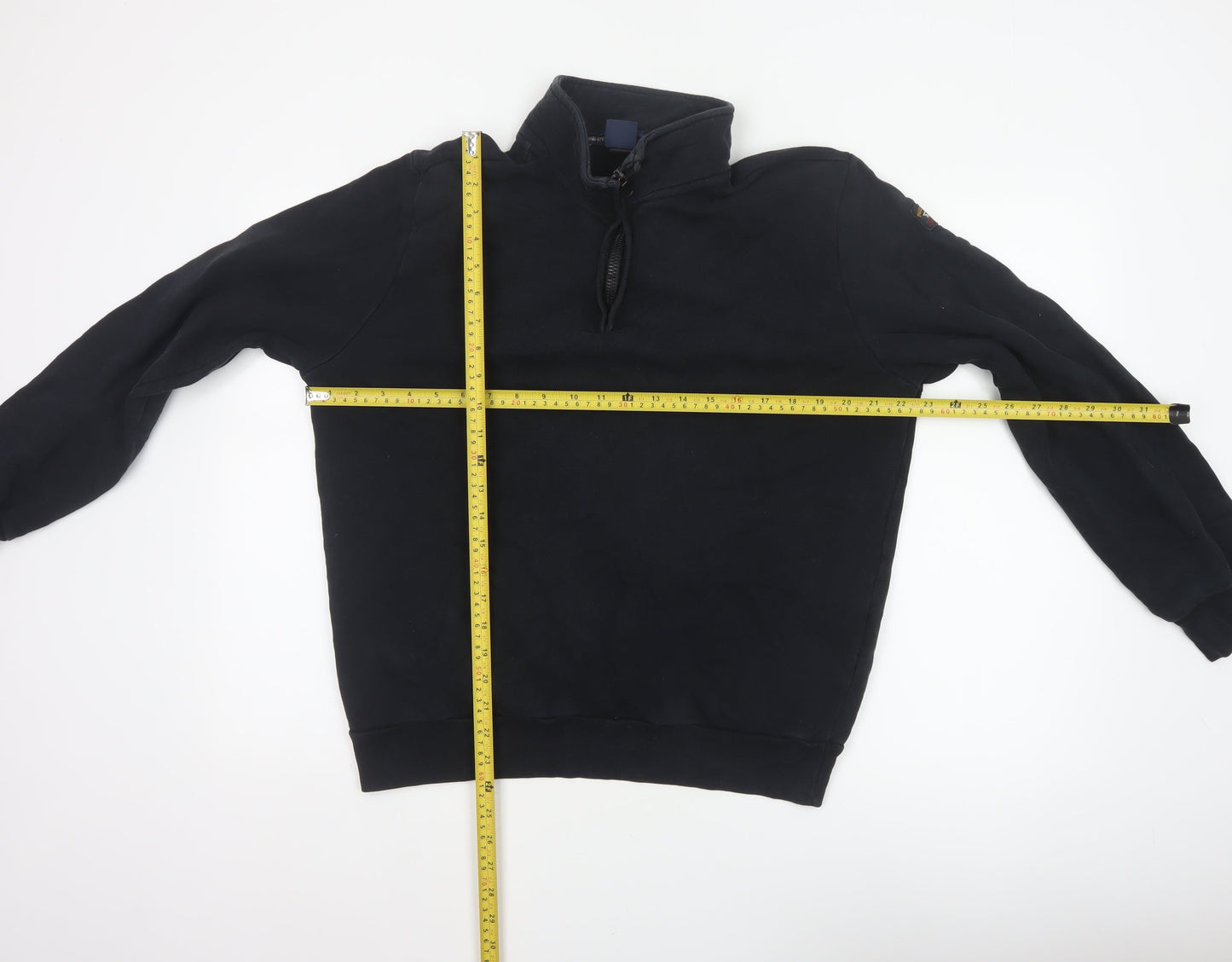 Paul & Shark Mens Black XL 1/4 Zip High Neck Cotton Sweatshirt
