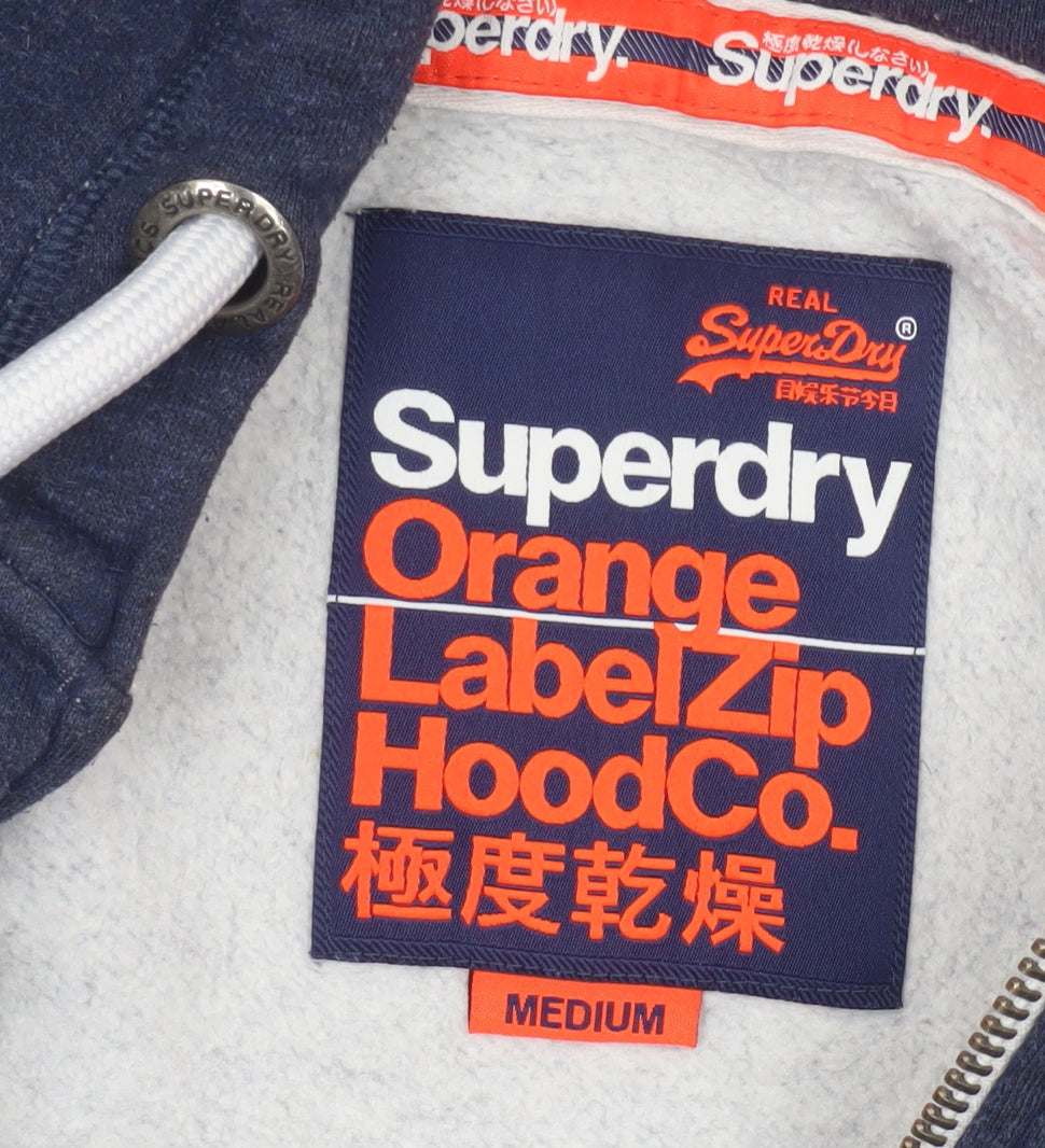 Superdry Men’s Blue Medium Orange Label Full Zip Hooded Hoodie