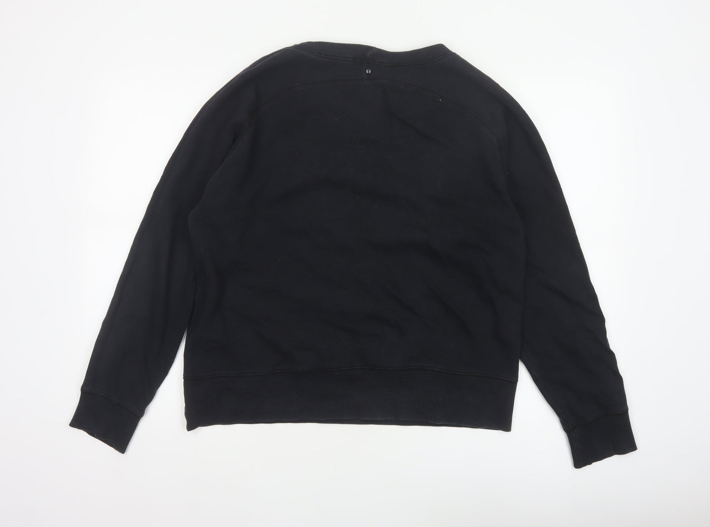 Diesel Women Black M Pullover Sweatshirt Bird Graphic 100% Cotton