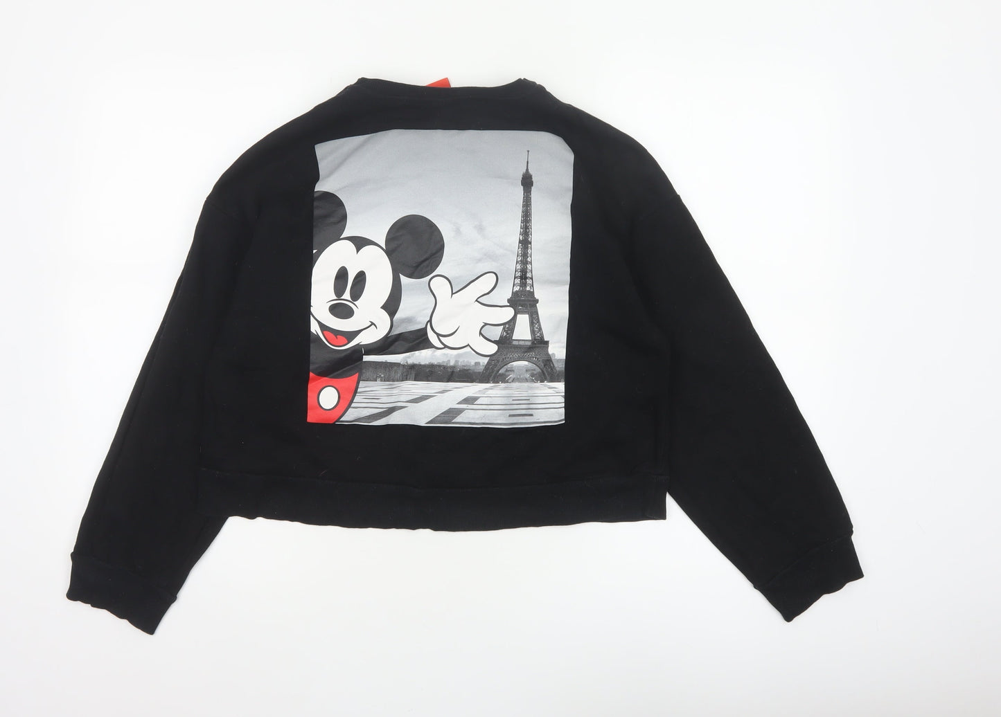 Zara Disney Women Black M Pullover Sweatshirt Mickey Paris Graphic