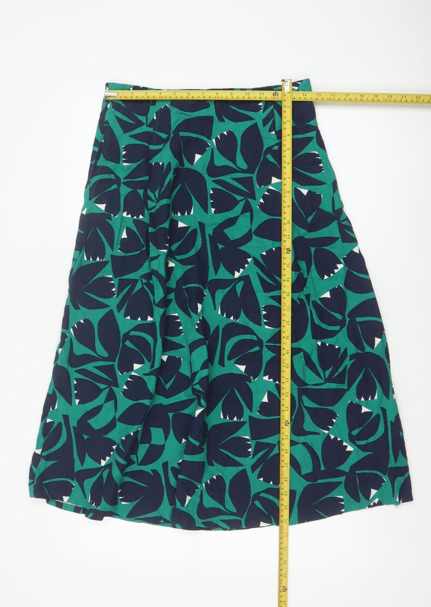 Seasalt Cornwall Women Green Floral A-Line Midi Skirt UK 10