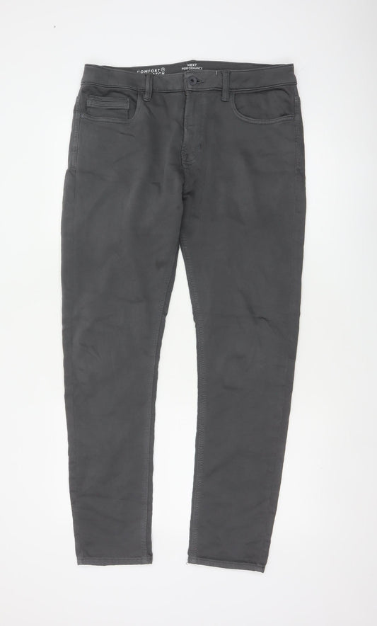 Next Men’s Grey 34R Performance Skinny Fit Stretch Trousers