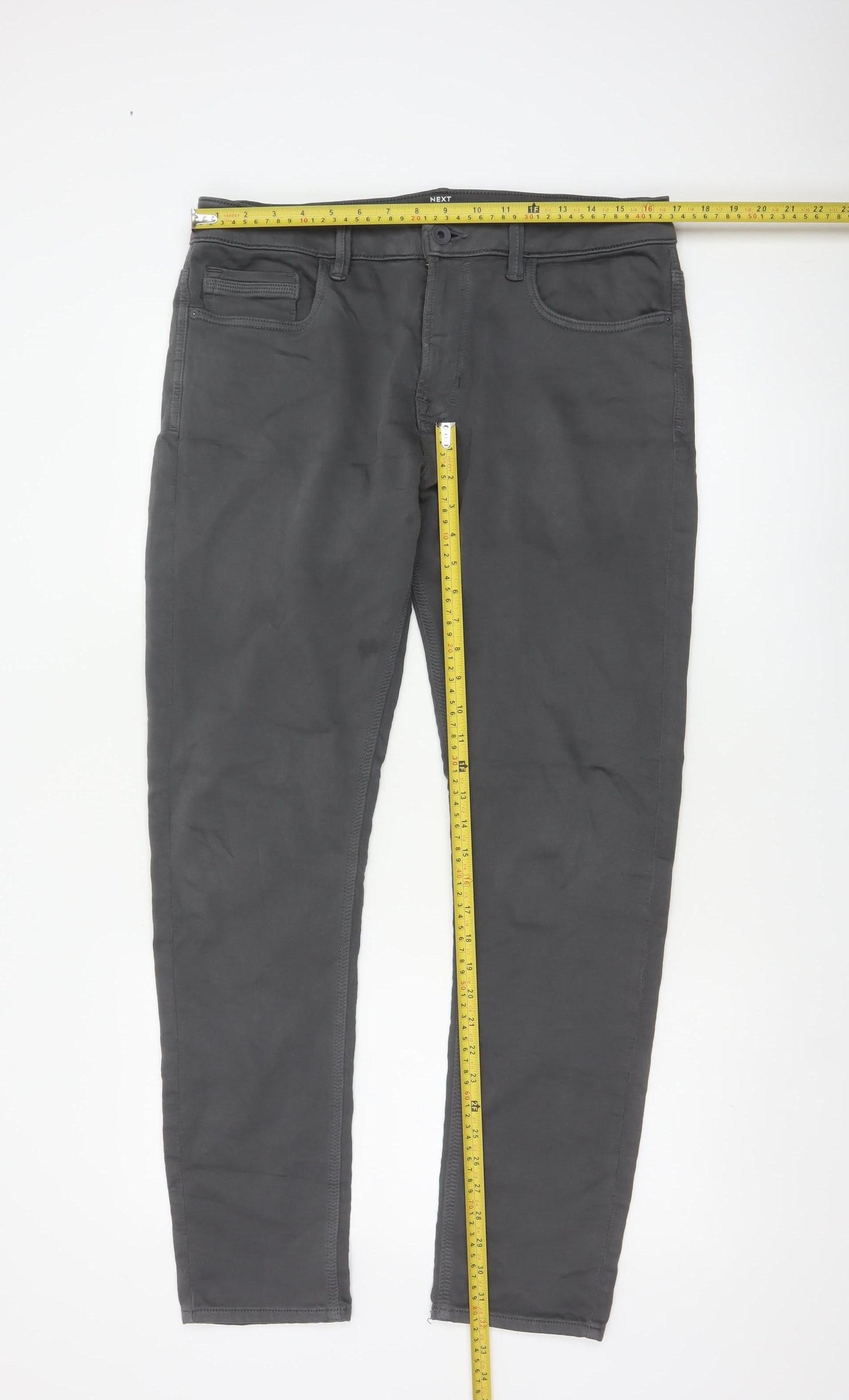 Next Men’s Grey 34R Performance Skinny Fit Stretch Trousers