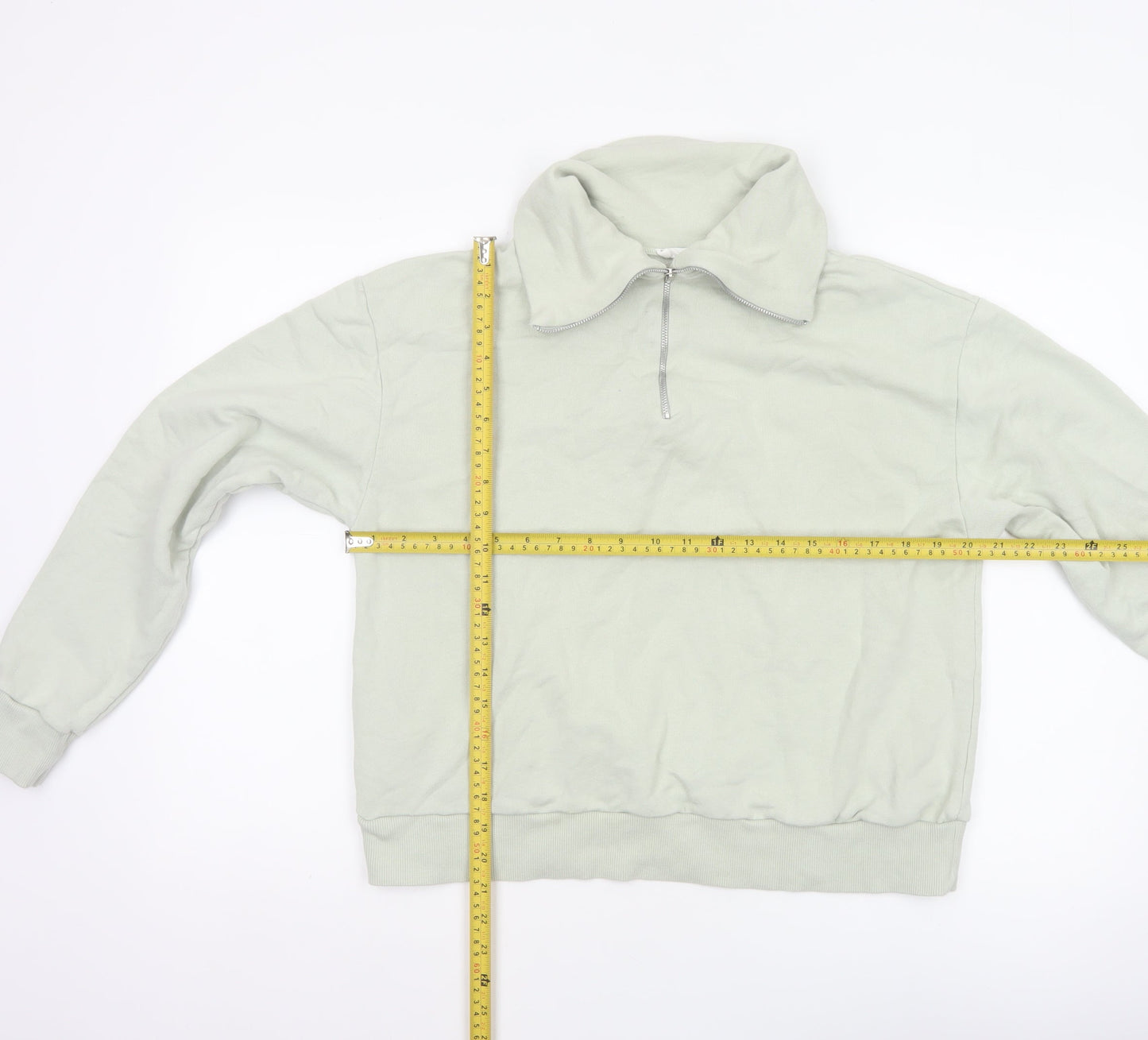MNG Women’s Green M Hooded Quarter Zip Pullover Sweatshirt