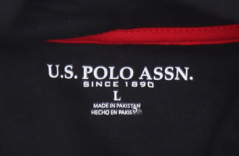 U.S. Polo Assn. Men’s Black L Full Zip Logo Hoodie