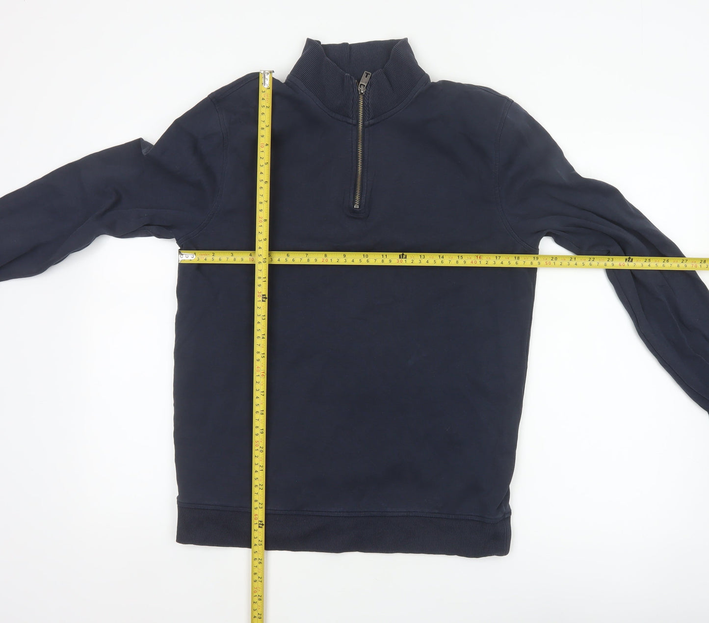 Ted Baker Men’s Blue L 1/4 Zip High Neck Pullover Sweatshirt