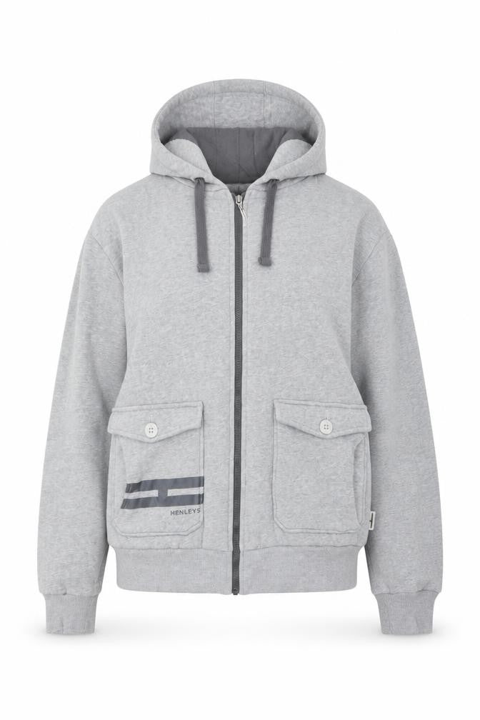 Henleys Womens Grey M Full Zip Hooded Fleece Hoodie