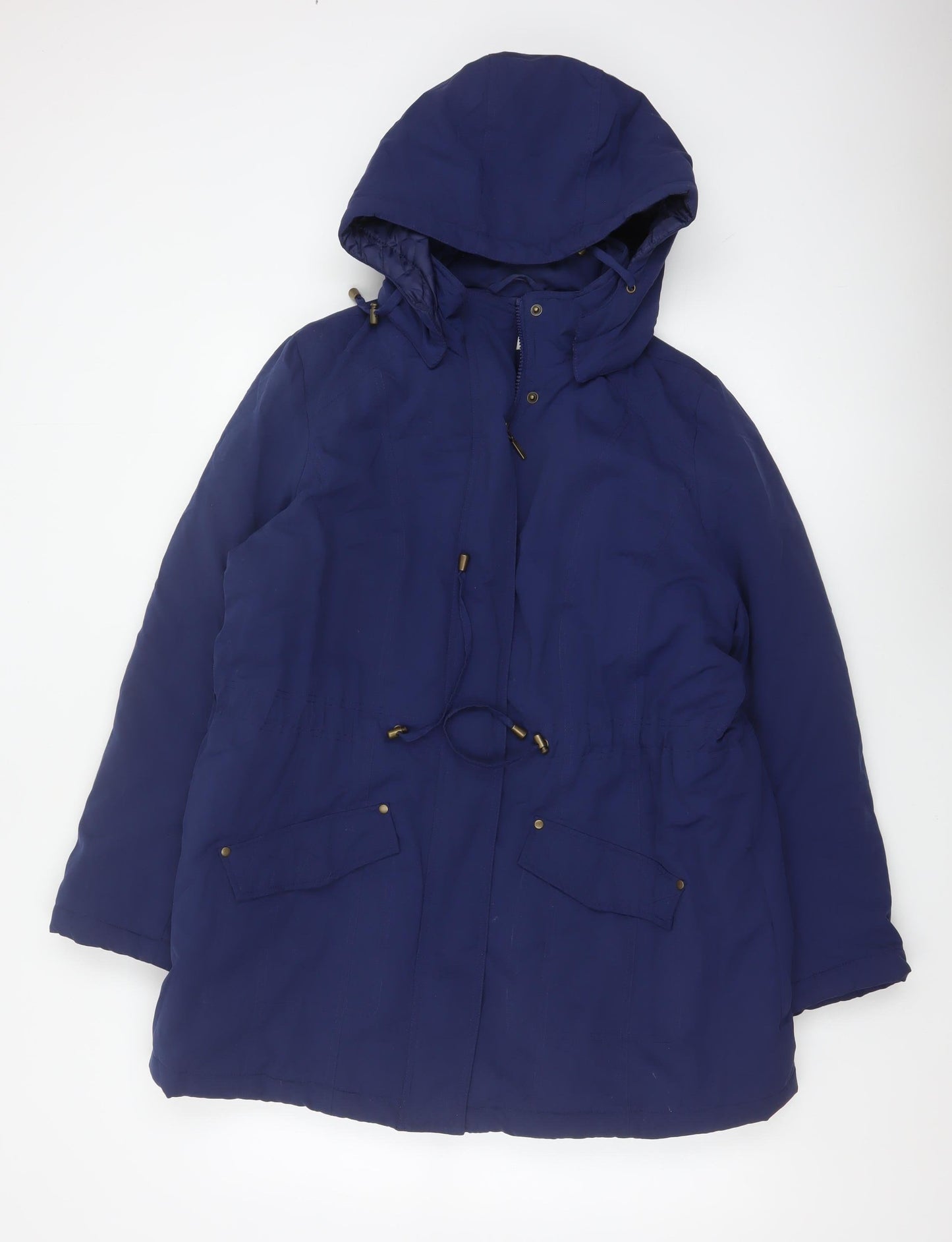 BHS Women's Navy Blue Size 16 Hooded Padded Parka Jacket