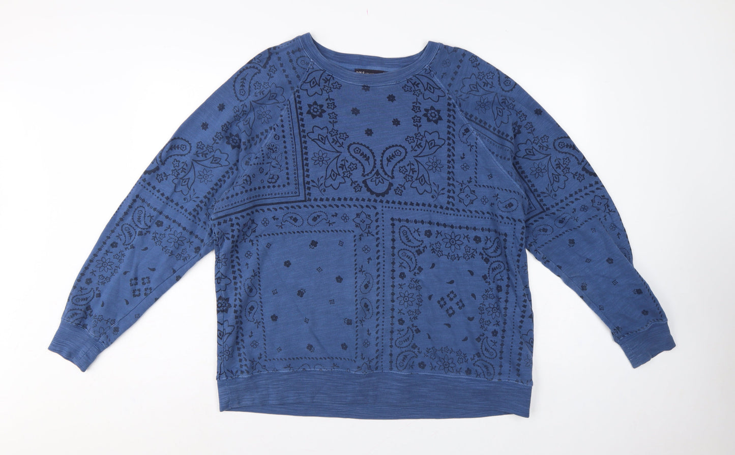Marks & Spencer Women’s Blue UK 16 Paisley Pullover Sweatshirt