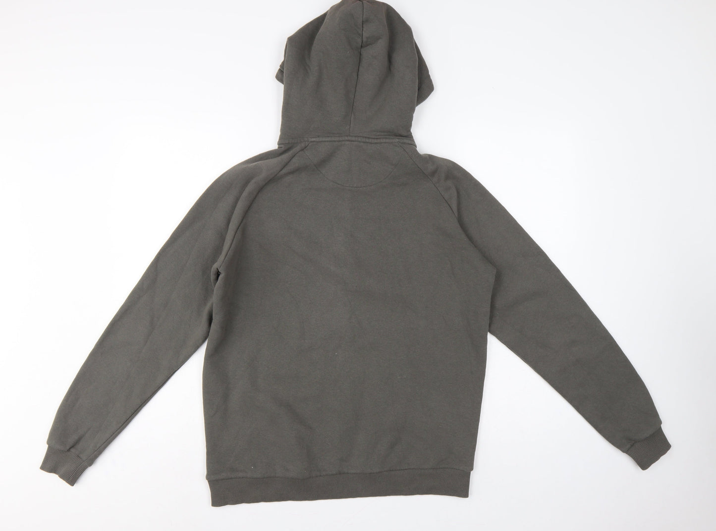BoohooMAN Men’s Grey S 1/4 Zip Pullover Hoodie Logo Cotton