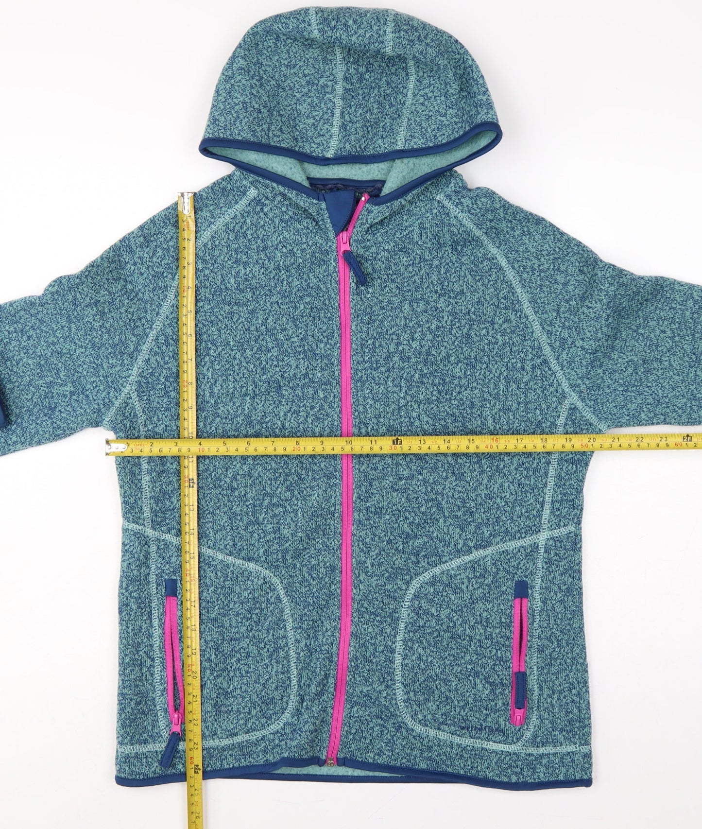 Weird Fish Women’s Blue Hooded Fleece Jacket Size 14 Full Zip
