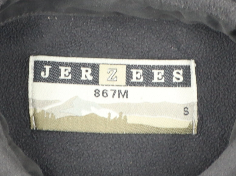 Jerzees Men’s Black Small Fleece Snap Shirt Jacket Outdoor Workwear