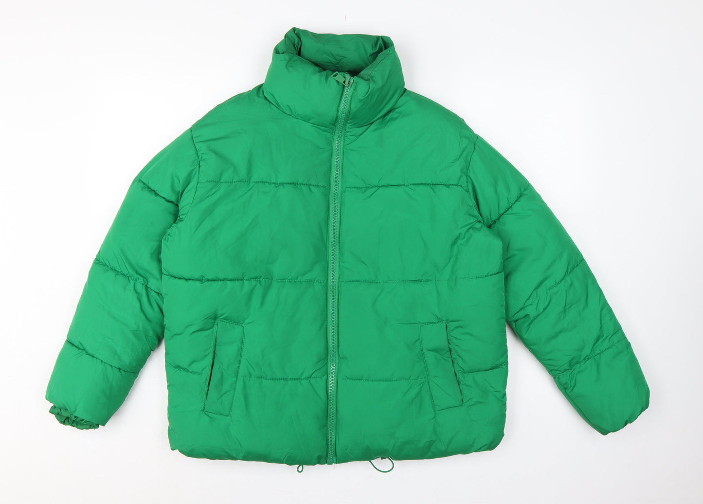 New Look Women’s Green UK 10 Quilted Puffer Jacket Full Zip