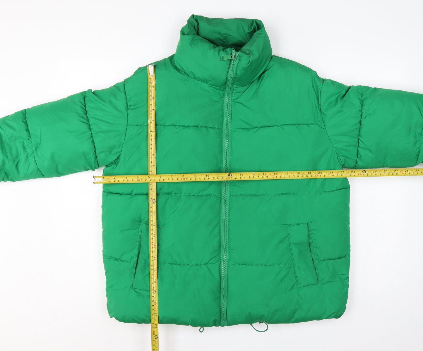 New Look Women’s Green UK 10 Quilted Puffer Jacket Full Zip