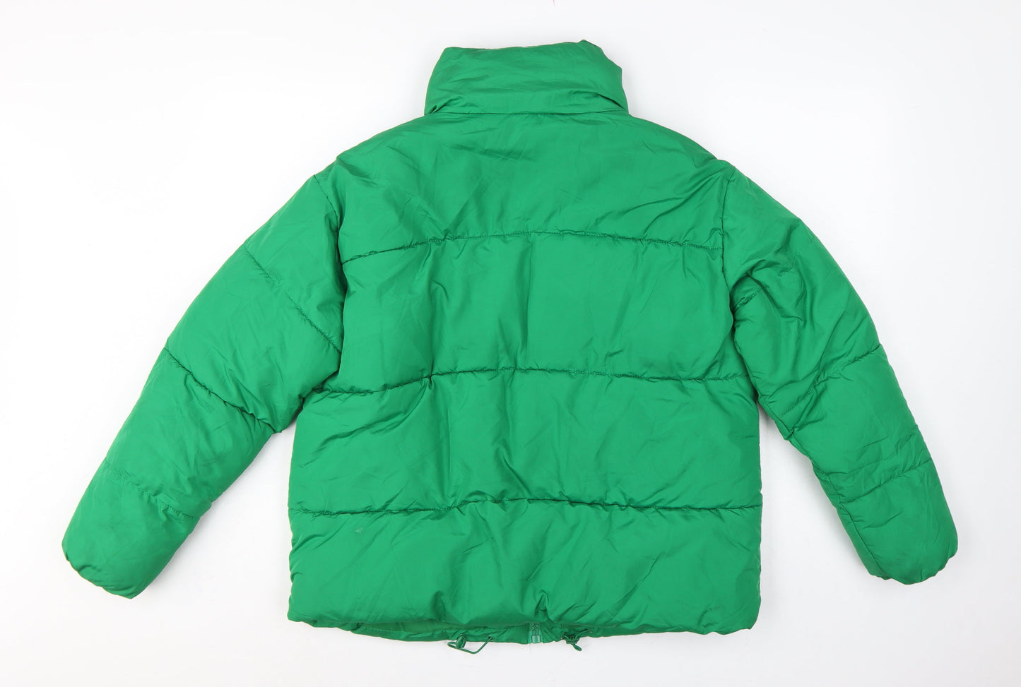 New Look Women’s Green UK 10 Quilted Puffer Jacket Full Zip