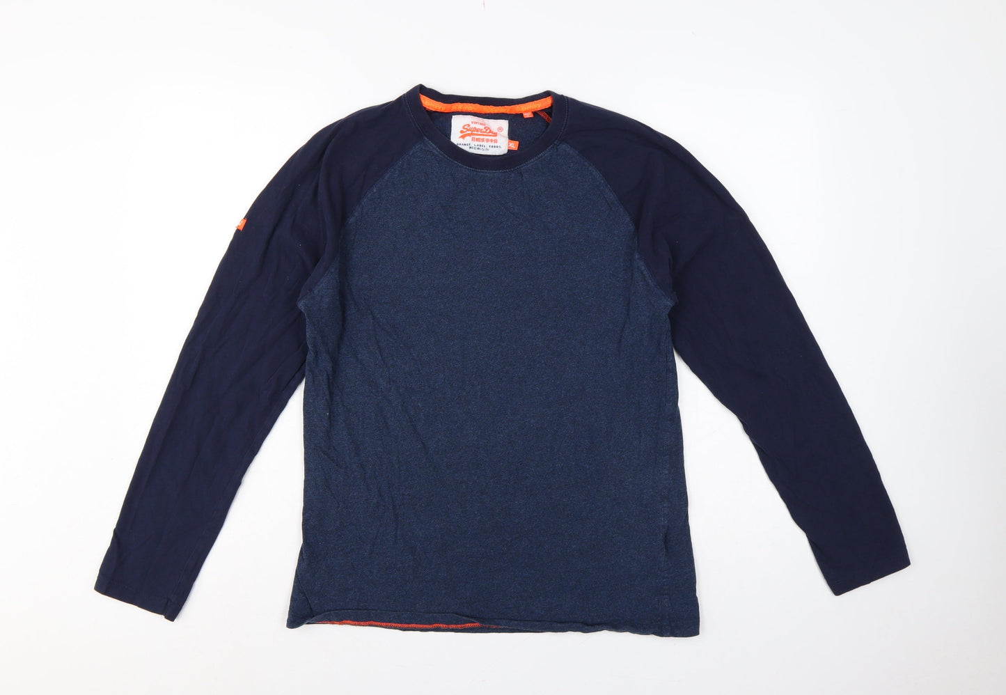 Superdry Men’s Blue XL Orange Label Raglan Long Sleeve T-Shirt