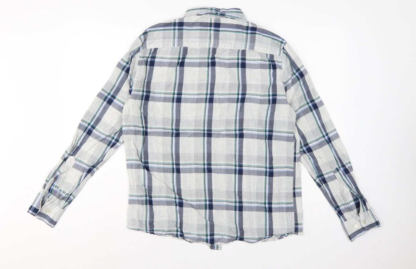Banana Republic Men’s M Blue Green Plaid Slim Fit Cotton Shirt