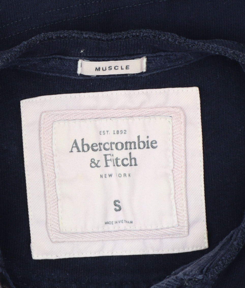 Abercrombie & Fitch Men's Blue Small Muscle Fit Long Sleeve Henley T-Shirt