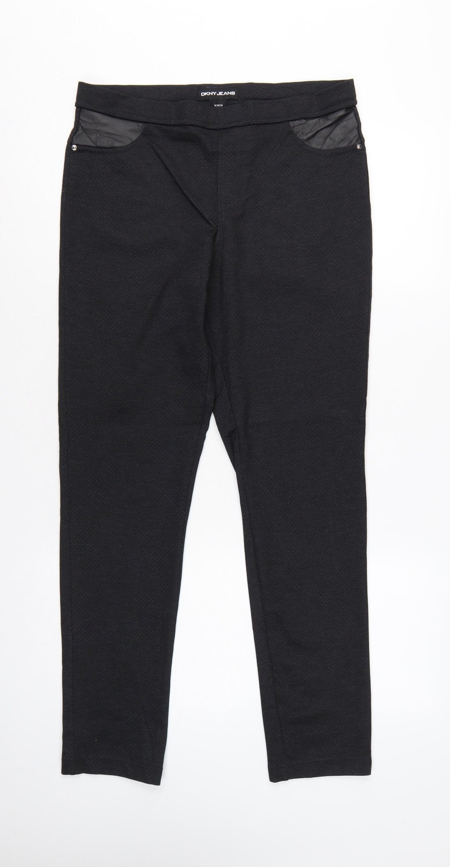 DKNY Jeans Women’s Black M Herringbone Stretch Pocket Leggings