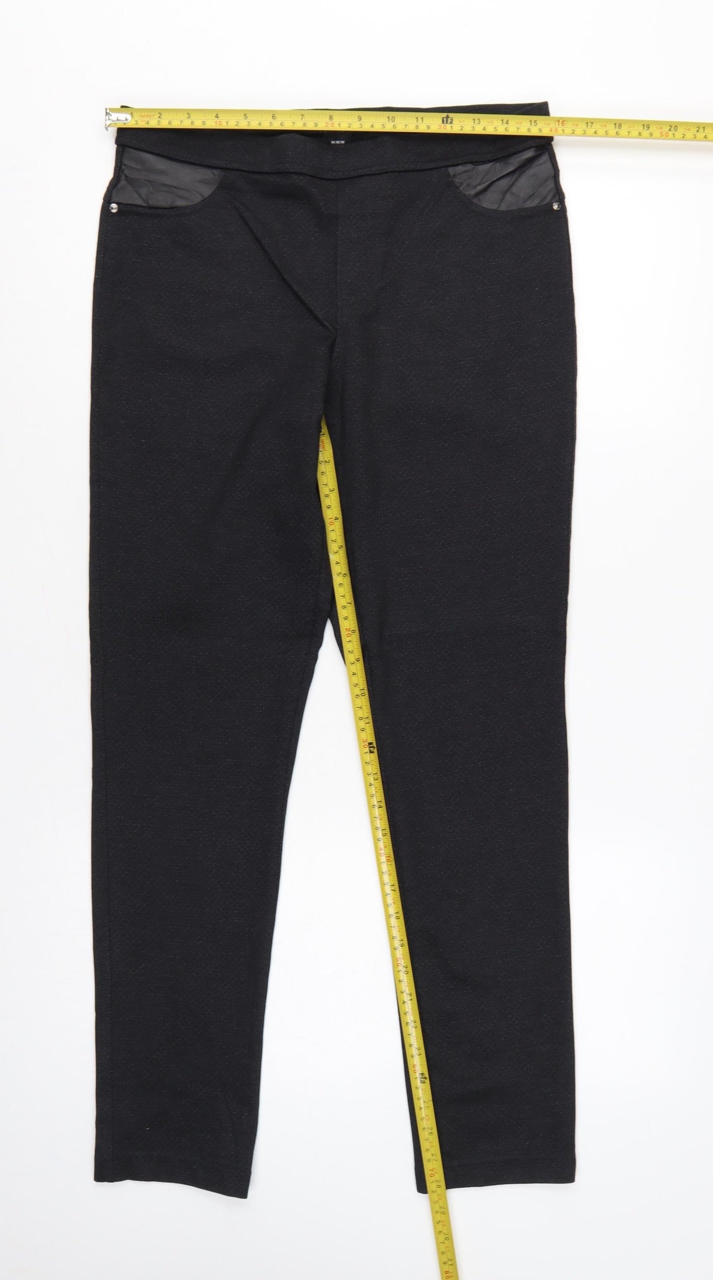 DKNY Jeans Women’s Black M Herringbone Stretch Pocket Leggings