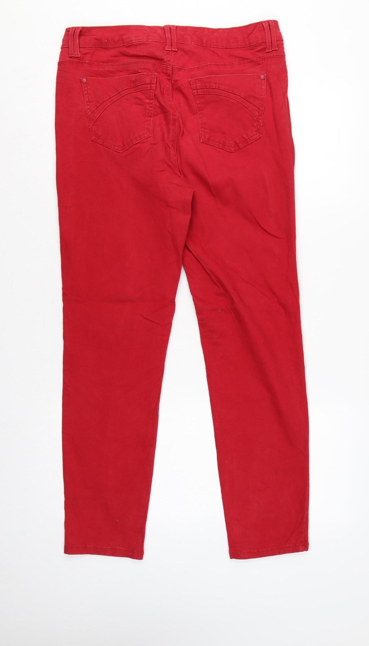 Bandolino Women’s Red UK 10 Mid Rise Skinny Stretch Jeans
