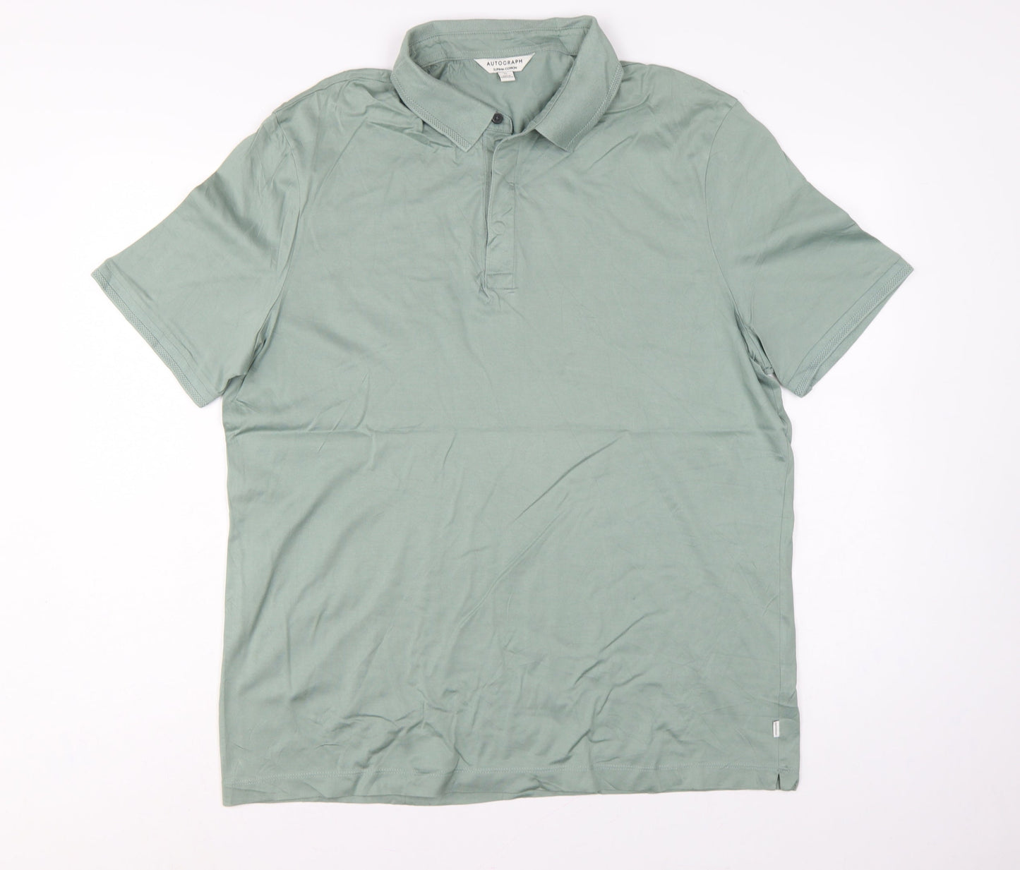 Autograph Men’s Green XL Supima Cotton Short Sleeve Polo Shirt