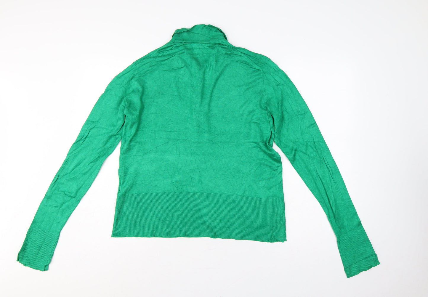 JXX Women’s Green L Collared Henley Viscose Knit Jumper