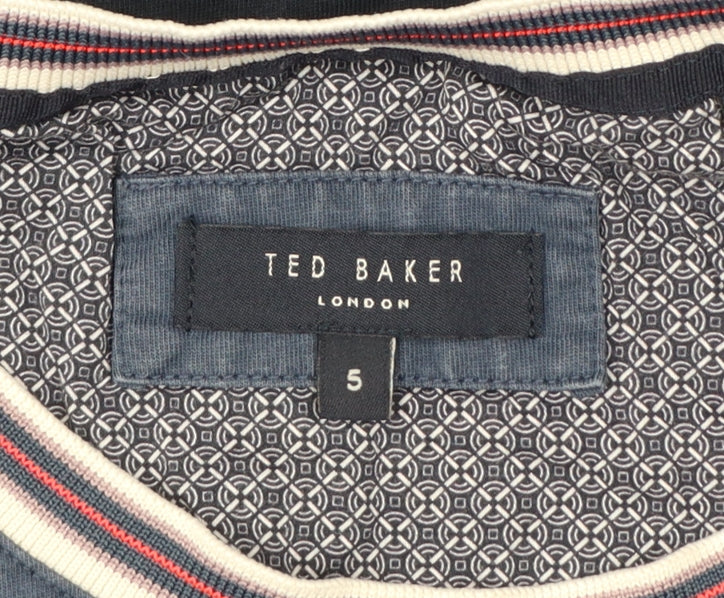 Ted Baker Men Blue XL Colourblock Crew Neck Short Sleeve T-Shirt