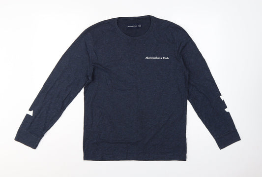 Abercrombie & Fitch Men’s Blue XS Logo Graphic Long Sleeve T-Shirt