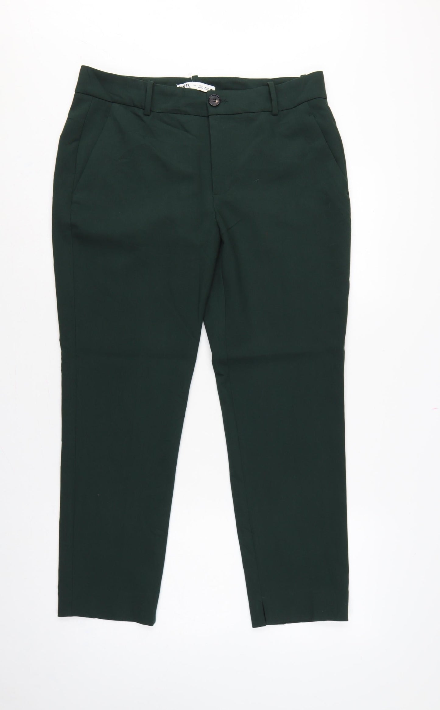 Zara Women’s Green L Slim Tapered Tailored Dress Trousers