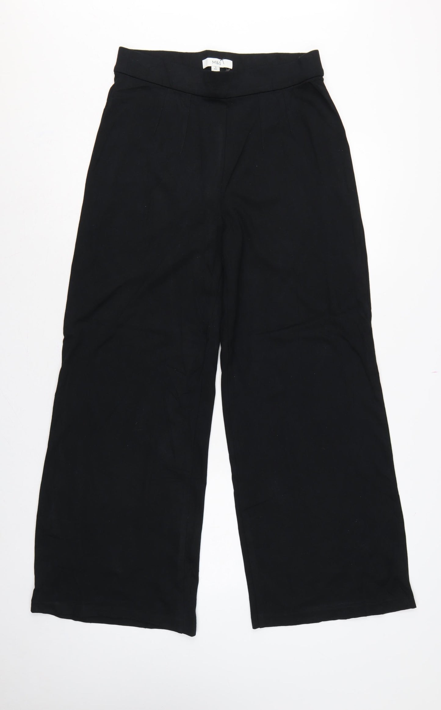 Marks and Spencer Women’s Black Size 12 Wide Leg Dress Trousers
