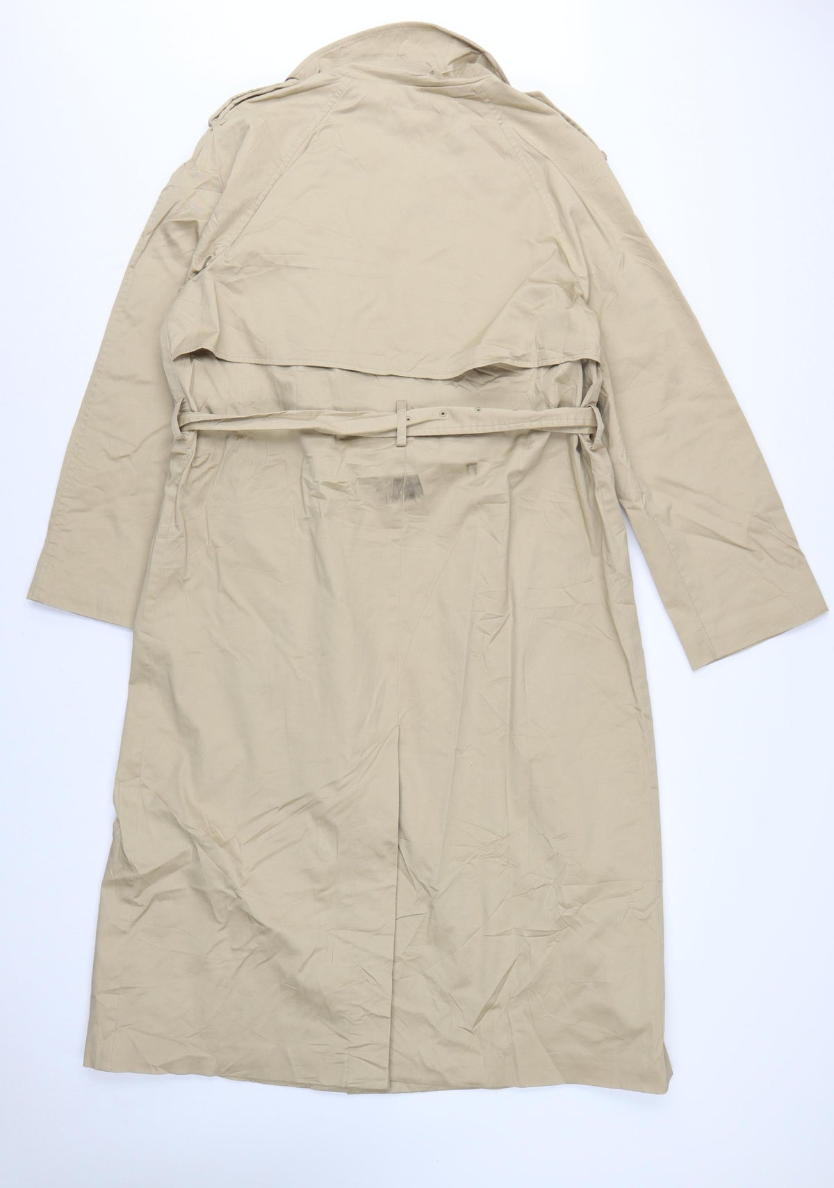 M&S Women’s Beige UK 12 Long Belted Classic Trench Coat Cotton Blend