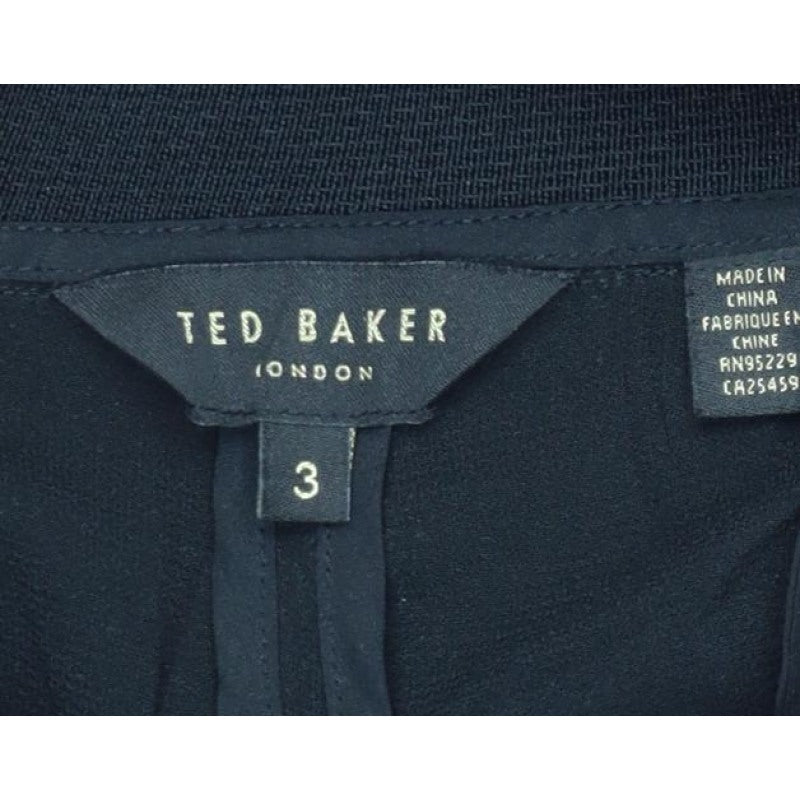 Ted Baker Women Black UK 12 Tapered Trousers Satin Trim Ankle Zip