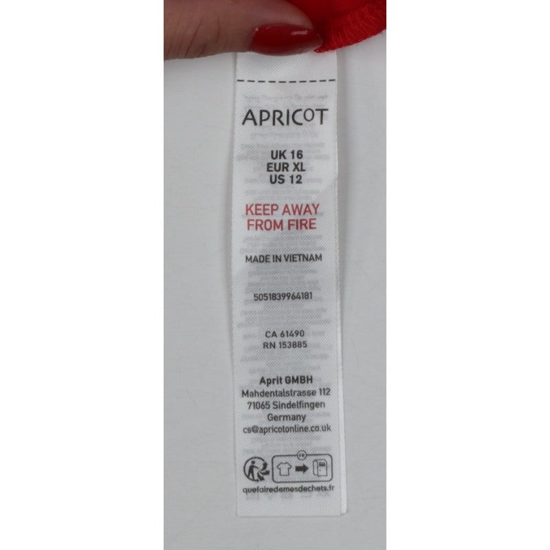 Apricot Women Red Off Shoulder Long Sleeve Jersey Top UK 16