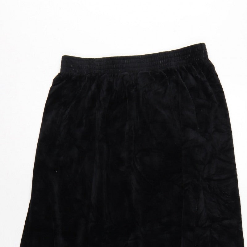 Damart Women’s Black Size 16 A-Line Long Velvet Skirt Elastic Waist