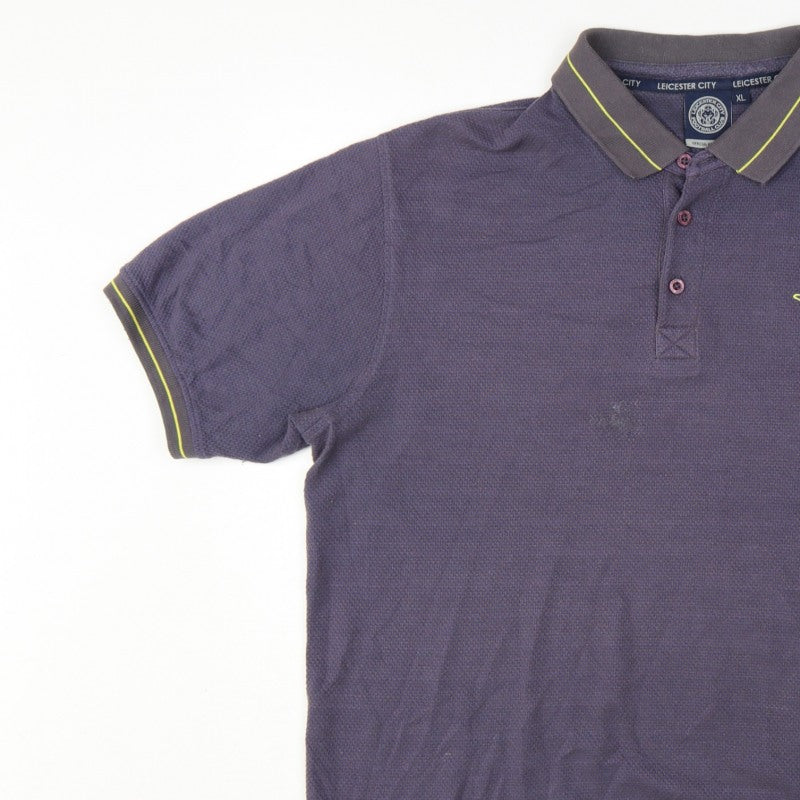 Additional view of Leicester City Men’s Grey XL Football Polo Shirt Embroidered Logo