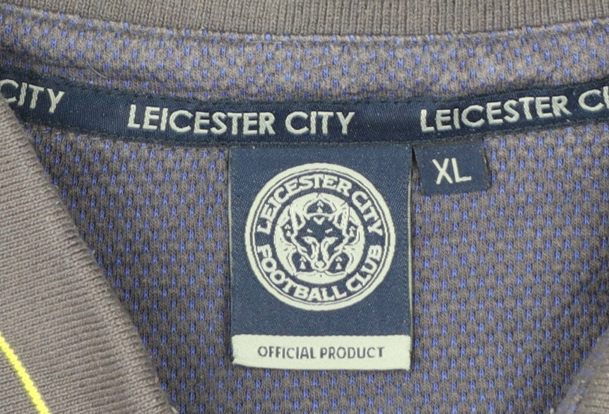Additional view of Leicester City Men’s Grey XL Football Polo Shirt Embroidered Logo