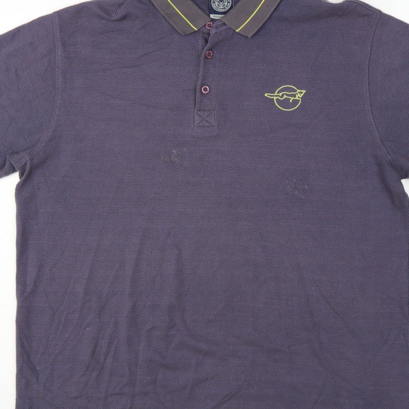 Additional view of Leicester City Men’s Grey XL Football Polo Shirt Embroidered Logo