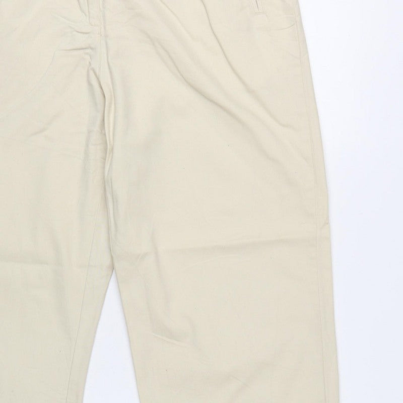 Liz Claiborne Women Beige Size 14 High Rise Cotton Trousers