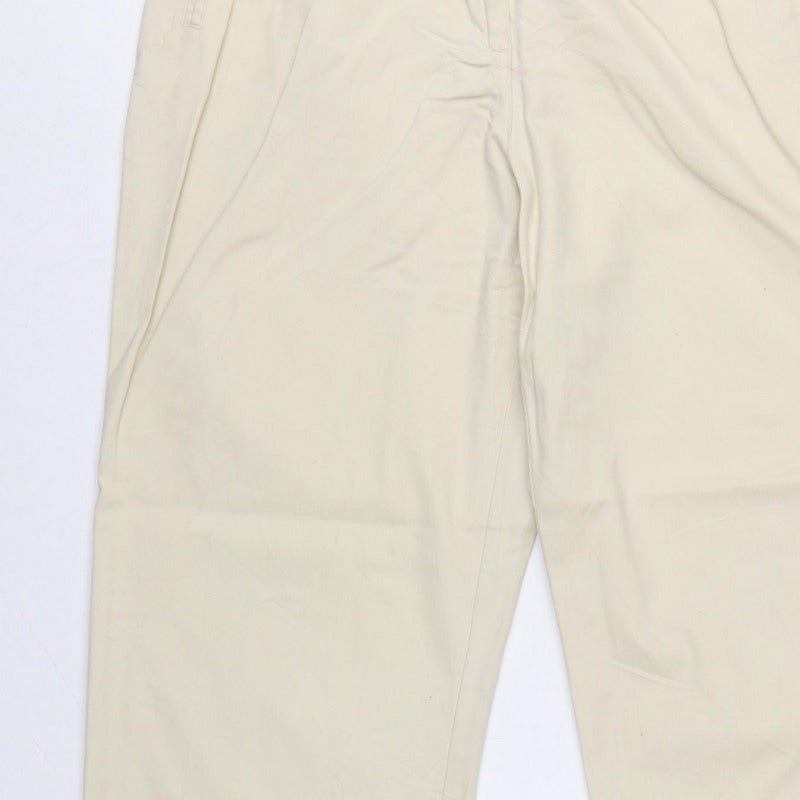 Liz Claiborne Women Beige Size 14 High Rise Cotton Trousers