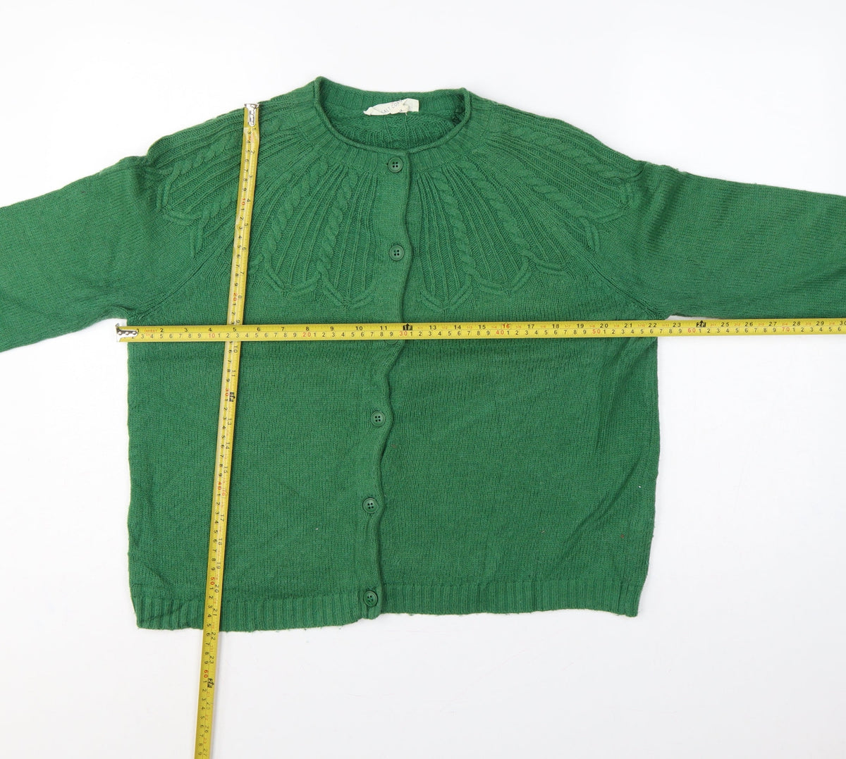 Seasalt Cornwall Women Green UK 12 Cable Knit Button Cardigan