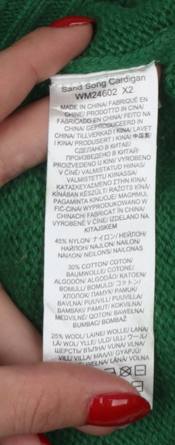 Seasalt Cornwall Women Green UK 12 Cable Knit Button Cardigan