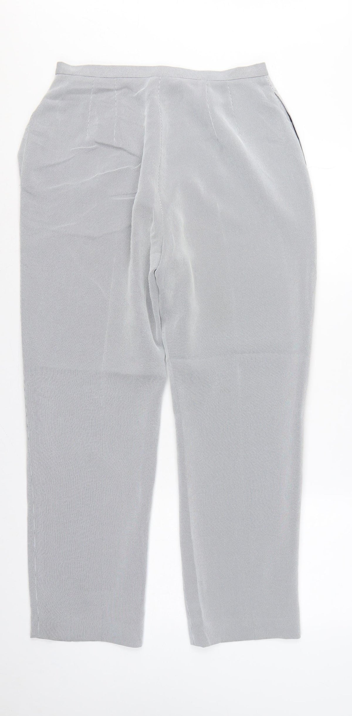 Precis Petite Women Grey Check Tailored Dress Trousers UK 14