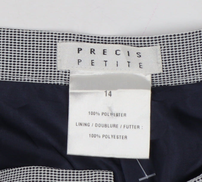 Precis Petite Women Grey Check Tailored Dress Trousers UK 14