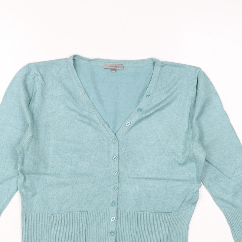 John Lewis Women’s Blue Size 12 V-Neck Button Pocket Cardigan