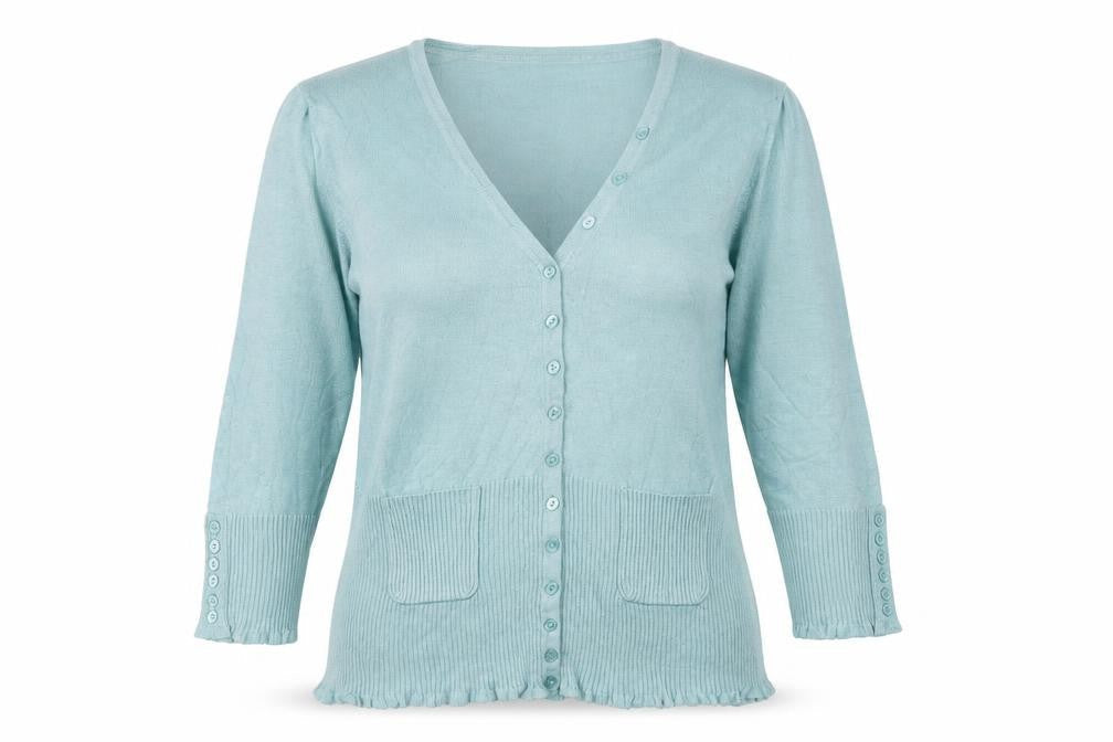 John Lewis Women’s Blue Size 12 V-Neck Button Pocket Cardigan
