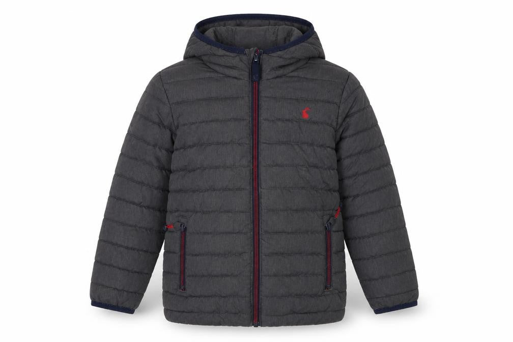 Joules Boys Grey 6 Years Cairn Hooded Puffer Jacket Showerproof